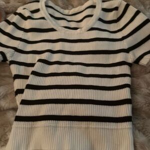 Black and white striped top
